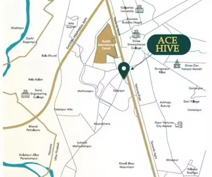 Ace Hive Yamuna Expressway Location Map